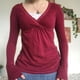 thumbnail image 1 of Fairy Grunge Y2K Milkmaid T Shirts Long Sleeve V Neck Tops Women Basic Slim Fit Blouse Cottage 2000s Retro Clothes Streewear, 1 of 5