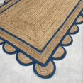thumbnail image 1 of Shree Exports Hand Woven Farmhouse Jute Area Scalloped Rug (Navy Blue, 3x5 Feet), 1 of 5