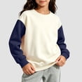 thumbnail image 4 of StSilkitty Boys Girls Long Sleeve Sweatshirts Color Block Crewneck Pullover Tops Fall Winter Warm Clothes Size 2-12, 4 of 9