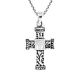 thumbnail image 2 of Faith Icon Cross Mother of Pearl Inlay Filigree Swirls Sterling Silver Necklace, 2 of 6