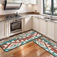 thumbnail image 3 of Kitchen Rugs Sets Of 2,Brown Triangular Geometric Pattern Anti Fatigue Kitchen Mat Rugs Non Slip Washable,Decorative Kitchen Floor Mats for Kitchen,Sink,Laundry,17"x47"+17"x47", 3 of 5