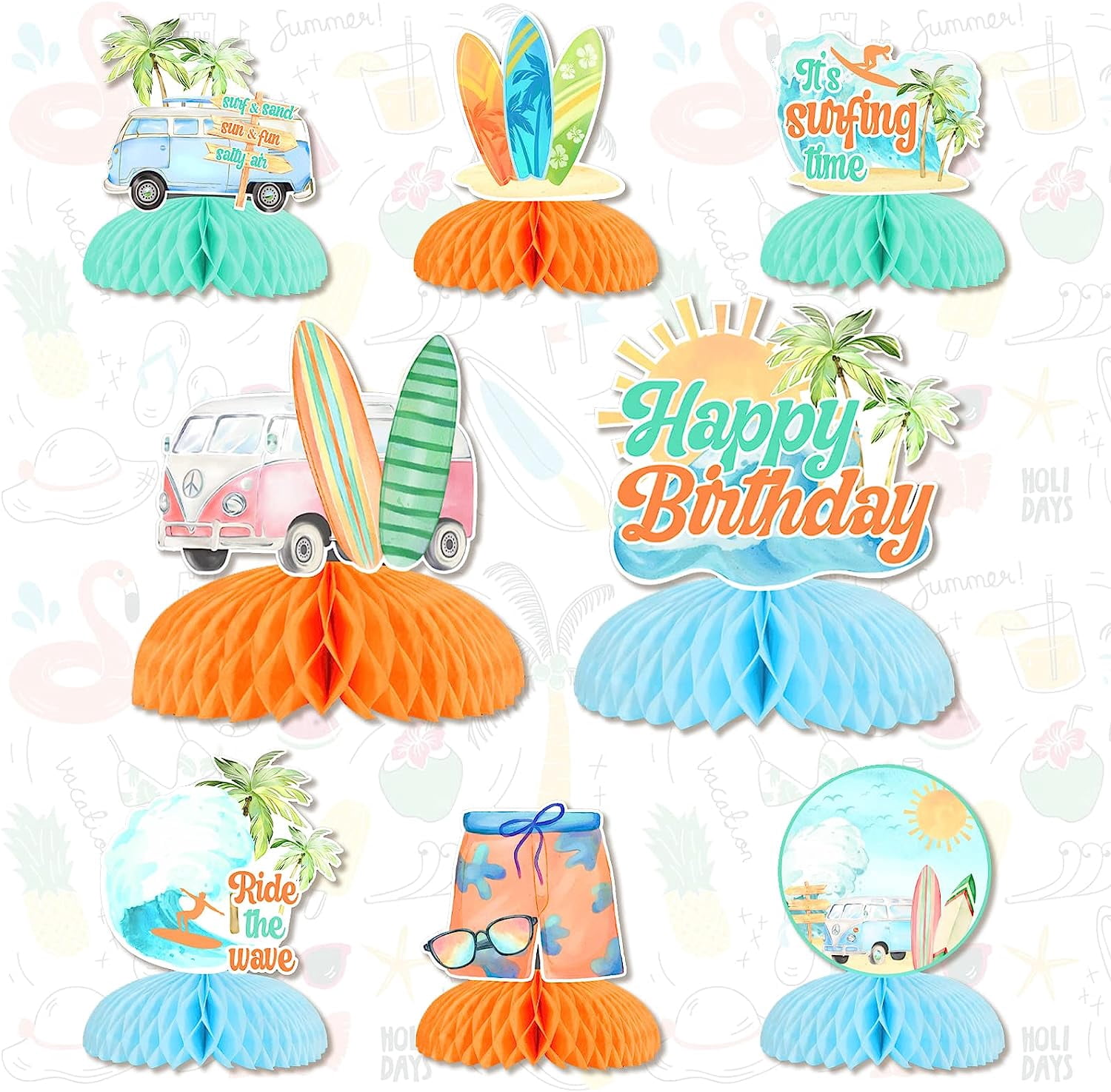 Summer Surf Birthday Party Supplies Vintage Surfing Birthday