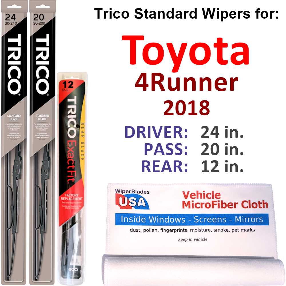 2018 Toyota 4Runner Wiper Blades (Set of 3) w/Rear Wiper