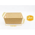 thumbnail image 2 of YBM Home Plastic Rattan Storage Box Basket Organizer for Bathroom, Large, Beige, 2 of 7