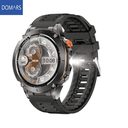 Domars Men’s Outdoor GPS Smart Watch, 10 Days Long Battery Life, 100+ Sports Modes, 3ATM Waterproof AMOLED Screen Fitness Watch with Altimeter Barometer Flashlight