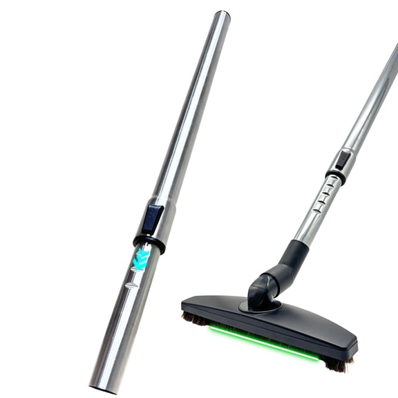 1-1/4'' (32mm) (1.25 inch) Replacement Vacuum Floor Head and Telescopic Wand: Hardwood Floor Brush Head Vacuum Attachment with Steel Extension Tube-Replacement For Shop-Vac, Eureka, Bissell Zing