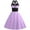 Purple, variant on Women Vintage 50's 60's Rockabilly Audrey Hepburn Tea Dress Halter Polka Dot Wedding Cocktail 1950s Party Swing Short Gown M White + Black Flower