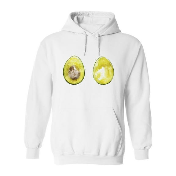 Avocado Halves Grunge Style Hoodie Men -Image by Shutterstock, Male 3X-Large