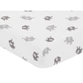 thumbnail image 2 of Sweet Jojo Designs Boho Elephant Grey White Fitted Crib Sheet, 2 of 6