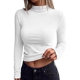 thumbnail image 6 of BTFBM Mock Tops for Women Fitted Long Sleeve Shirts Fall Fashion Clothing Thermal Layering Undershirts Going Out Outfits, 6 of 9