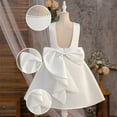 thumbnail image 5 of Pearl White Backless Party Dress – Bow Accent Gown for Girls, New Arrival Princess Style, Celebration Pair to Girls Black Skirt Formality, 5 of 8