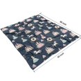 thumbnail image 4 of Dark Blue Princess Unicorn Pattern Blanket,Comfortable Soft Flannel Throw Blanket,All Season,Warm Lightweight Blankets for Sofa Bed Couch Living Room Chair,50"x60", 4 of 4