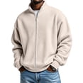 thumbnail image 6 of Fgnfyis Jacket for Men Casual Lightweight Textured Stand Collar Zippered Outerwear for Daily Streetwear and Stylish Winter Coats for Men Khaki XXL, 6 of 6