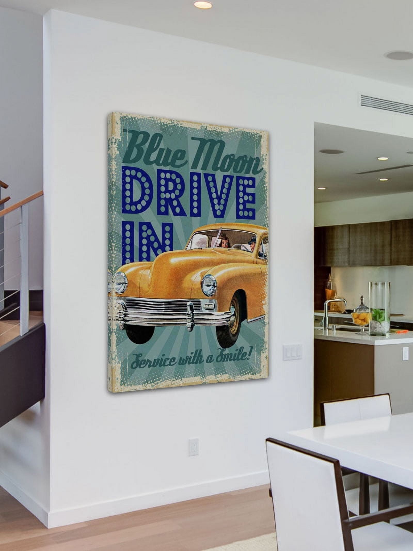 Marmont Hill "Blue Moon Drive In" Painting Print on Canvas