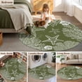 thumbnail image 5 of Round Area Rug 7 Ft, Sage Green Coastal Washable Non-Slip Circle Carpet for Living Room/Bedroom, Starfish Coral Summer Beach Ocean Low-Profile Large Runner Mat Collection Rugs for Indoor, 5 of 8