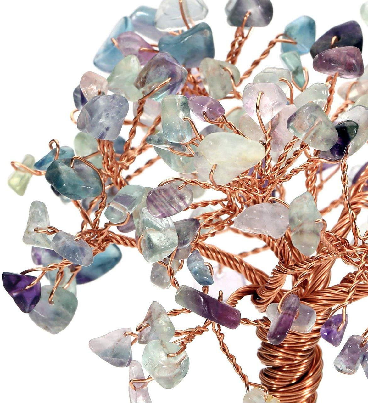 NYKKOLA Mix Gem Stone Money Amethyst Rose Citrine Carnelian Clear Quartz Feng Shui Plants /& Flowers Artificial Trees Green