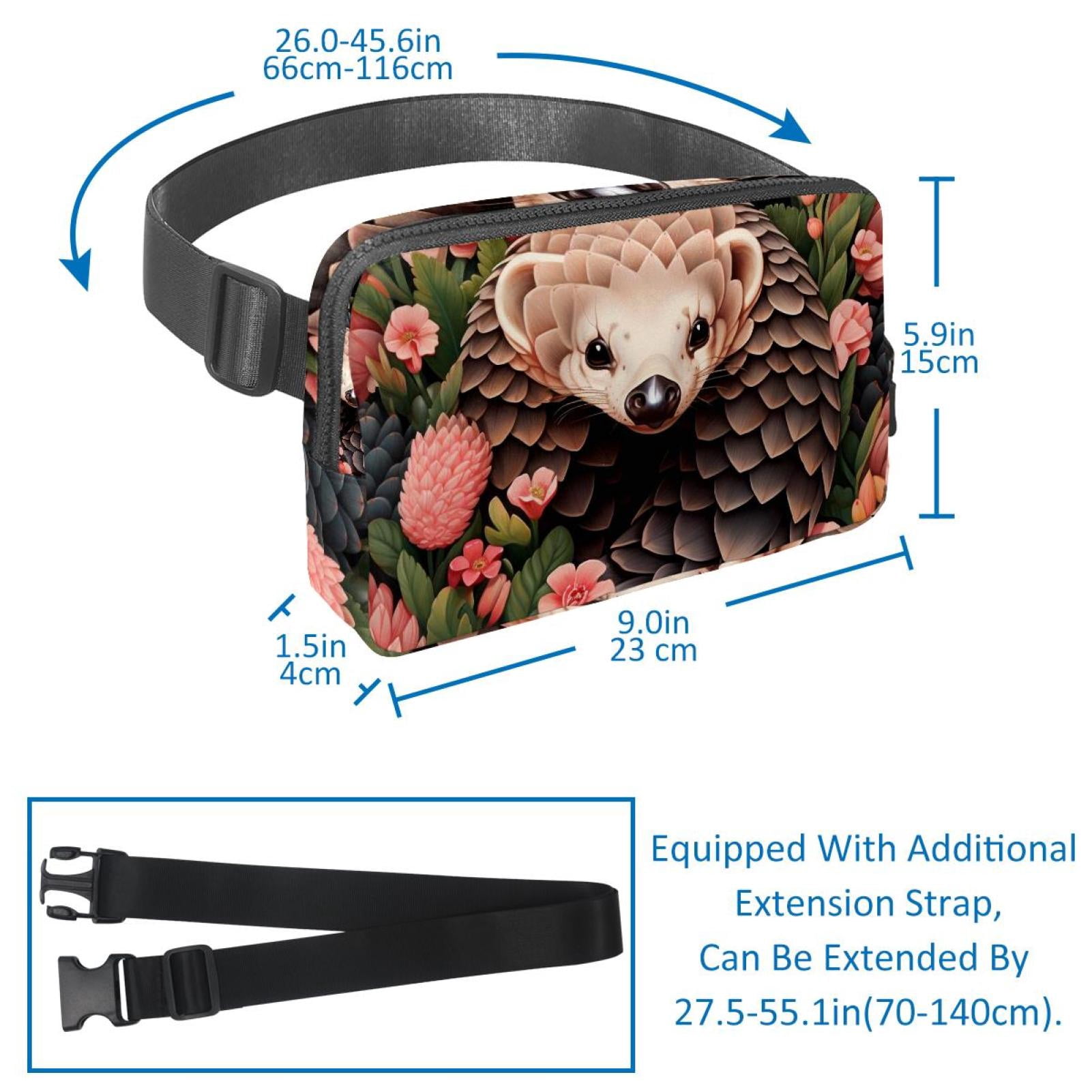 Pangolin Lightweight Adjustable Waist Bag with Extension Strap - Unisex Fanny Pack