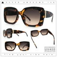 thumbnail image 2 of Womens Mod Chic Designer Fashion Thick Plastic Rectangle Butterfly Sunglasses Tortoise - Brown, 2 of 8