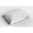 thumbnail image 2 of Ambesonne Floral Pillow Sham 2 Pack, Grey Swirling Leaf Pattern, 36"x20", Grey and White, 2 of 3