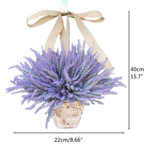 FitBest Door Decoration Wreath Lavender Basket Decoration Door Wall Pendant