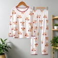 thumbnail image 2 of NIEWTR Kids 2-Piece Outfits Toddler Pajamas Set Features Long Sleeve Crewneck Tee & Pull-on Long Pants Breathable Lightweight for 3T-6T Loungewear(A-White,5-6 Years), 2 of 8