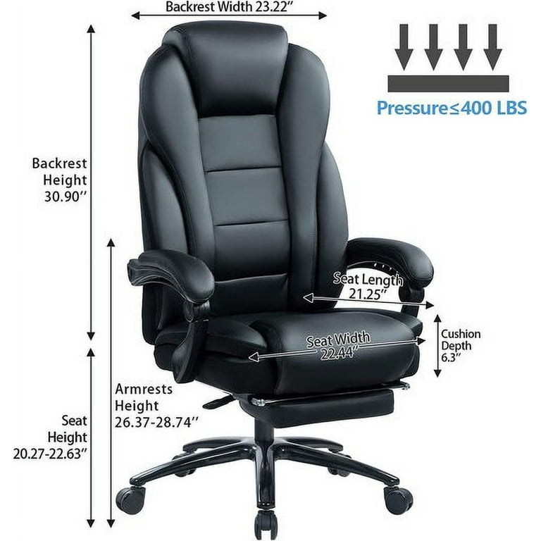 High Back Office Chair with Lifting Headrest - Flip Arms Adjustable  Built-in Lumbar Support, Executive Computer Desk Chair Home Office Work  Chairs, Thick Padded, Strong Metal Base, Ergonomic Design - Yahoo Shopping