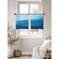 thumbnail image 3 of Abstract Art Sheer Curtains 54 Inches Long 2 Panels Ocean Waves Sky Blue Gradient Sea Painting Style Light Filtering Semi Sheer Window Curtains Drapes for Bedroom Living Room 52"x54", 3 of 7