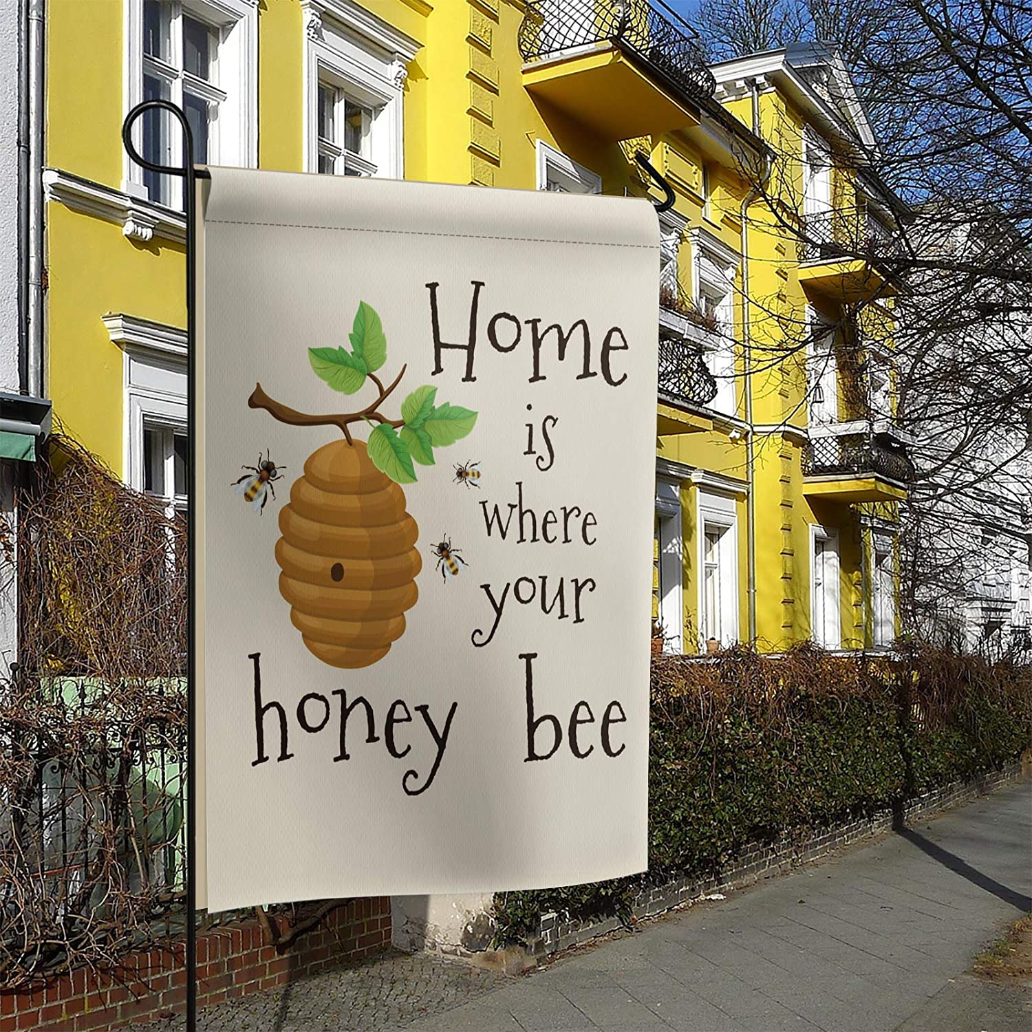 KarvePro Welcome Home Gartenflagge – 30,5x45,7 Cm, Aus Jute, Doppelseitig, Mit Clip