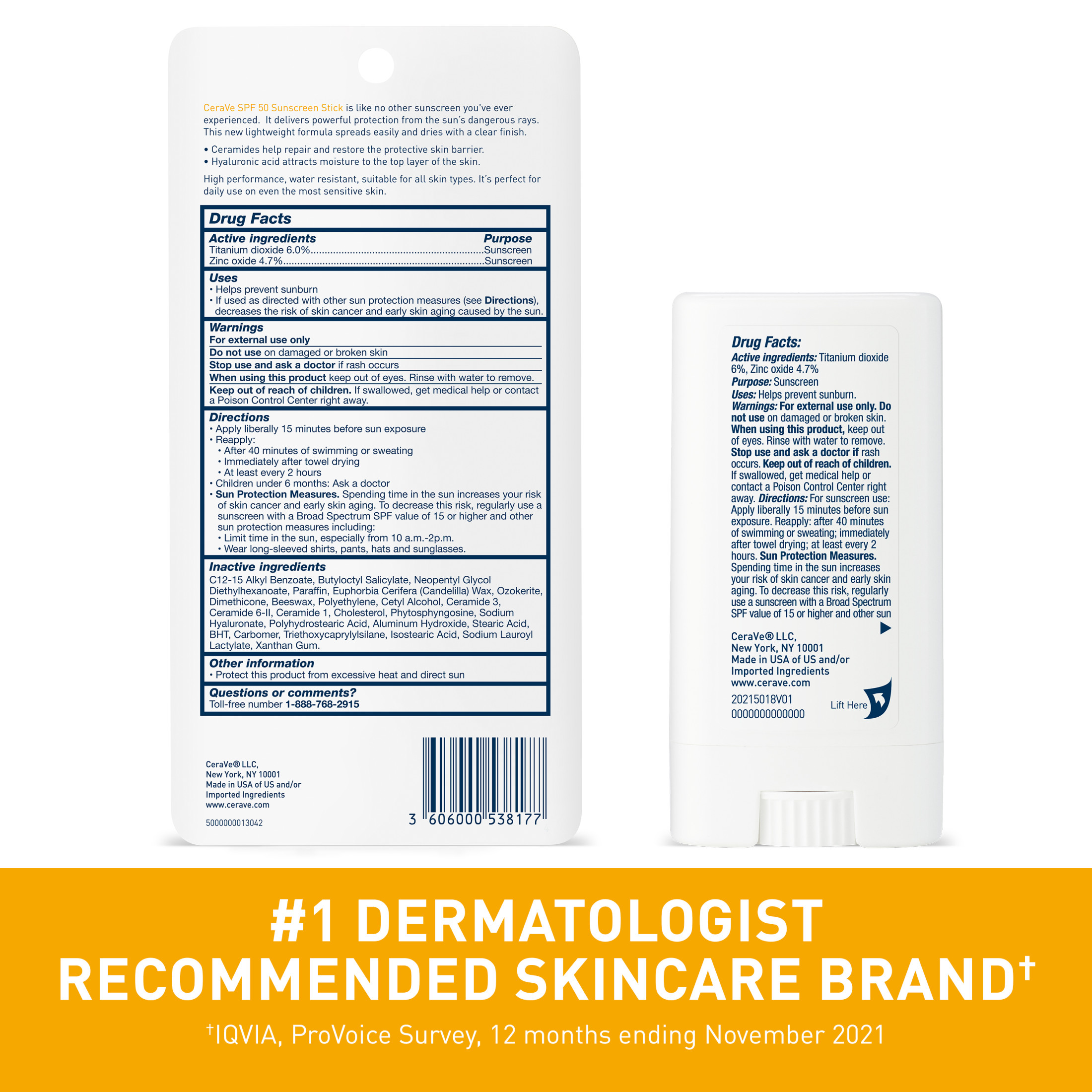 CeraVe Sunscreen Stick SPF 50, Mineral, 0.47 oz photo 6