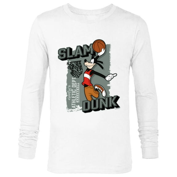 Disney Goofy Sports Basketball Slam Dunk Athletic Dept - Long Sleeve T-Shirt for Men - Customized-White