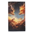 thumbnail image 1 of Fotbe Red And Gray Flame Fox Toalla Premium con Patrón, Toalla de Microfibra de Secado Rápido, Ligera y Altamente Absorbente (27.5x16in), Ideal para Uso Diario, 1 of 6