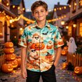 thumbnail image 5 of Kiijoy Boys Halloween Hippie Style Shirt Short Sleeve Button Up Shirt, Sizes 4-14, 5 of 5