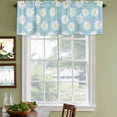 thumbnail image 3 of White Teal Daisy Curtain Valances for Windows, Kitchen Valance Window Treatments Panel 2 Pack, Spring Summer Floral Botanical Rod Pocket Short Curtains for Bathroom Bedroom 42 x 12 Inch, 3 of 8