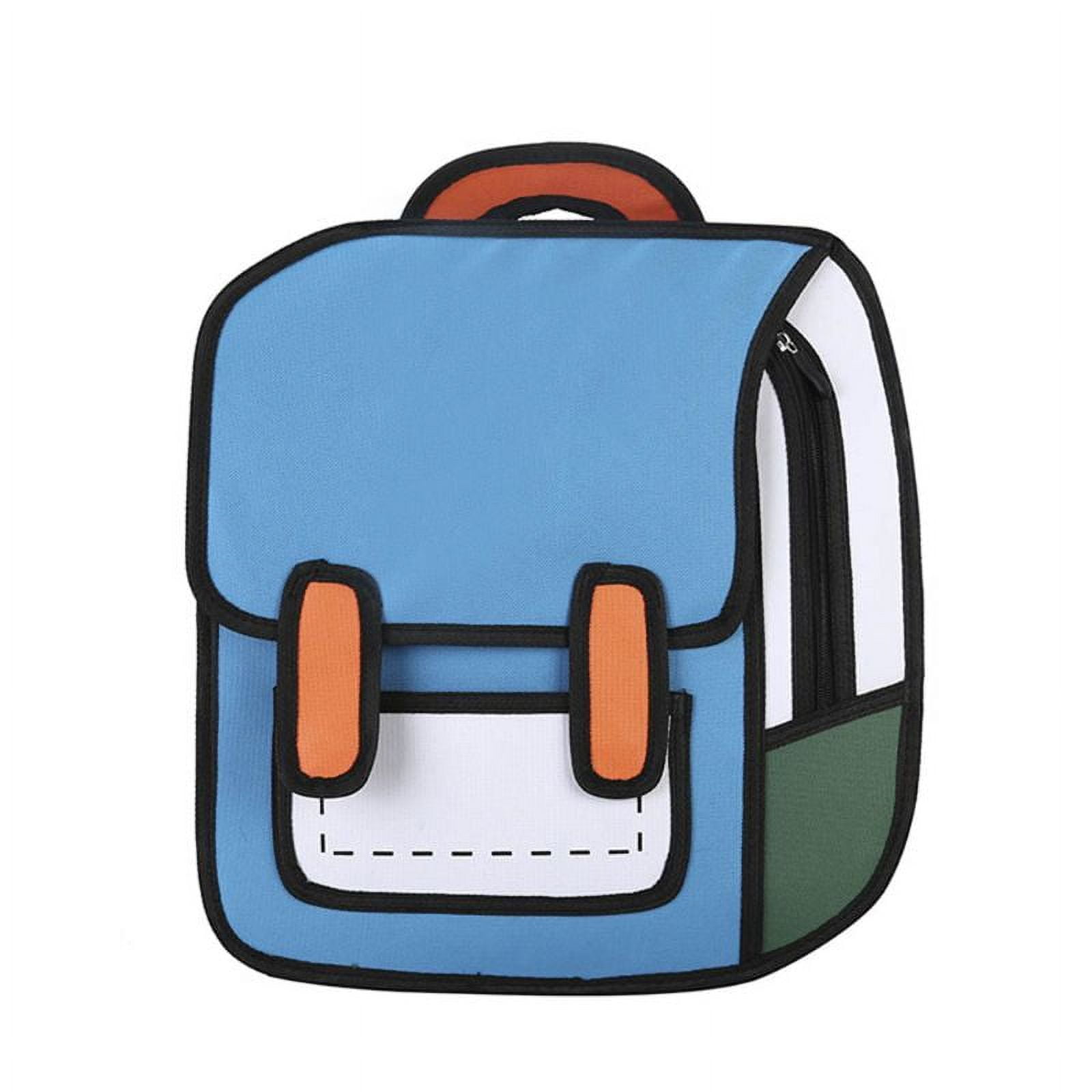 For Creative Women 2D Drawing Backpack Cartoon School Bag Comic