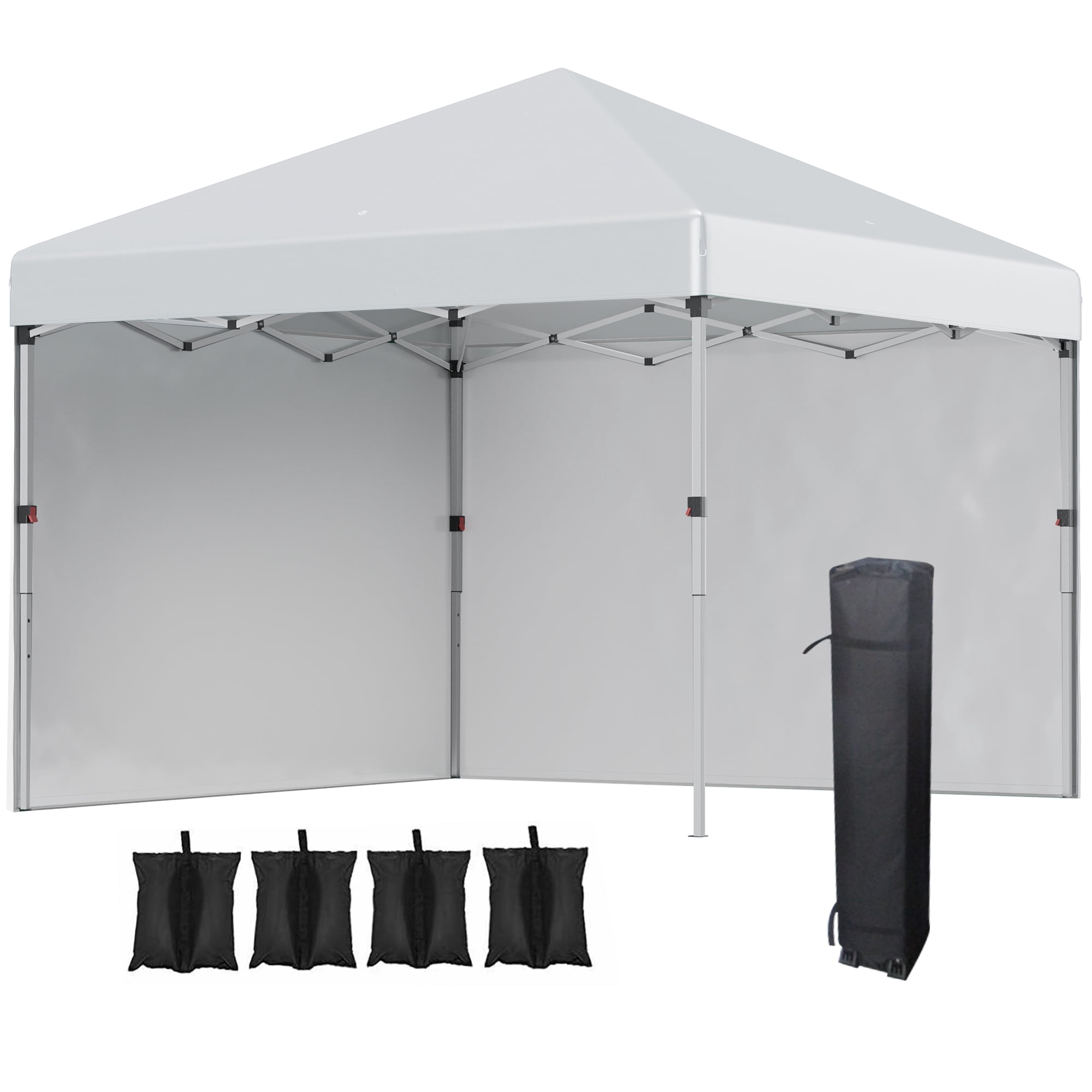 Outsunny 10' x 10' Pop Up Canopy Tent with Removable Sidewalls Carry ...
