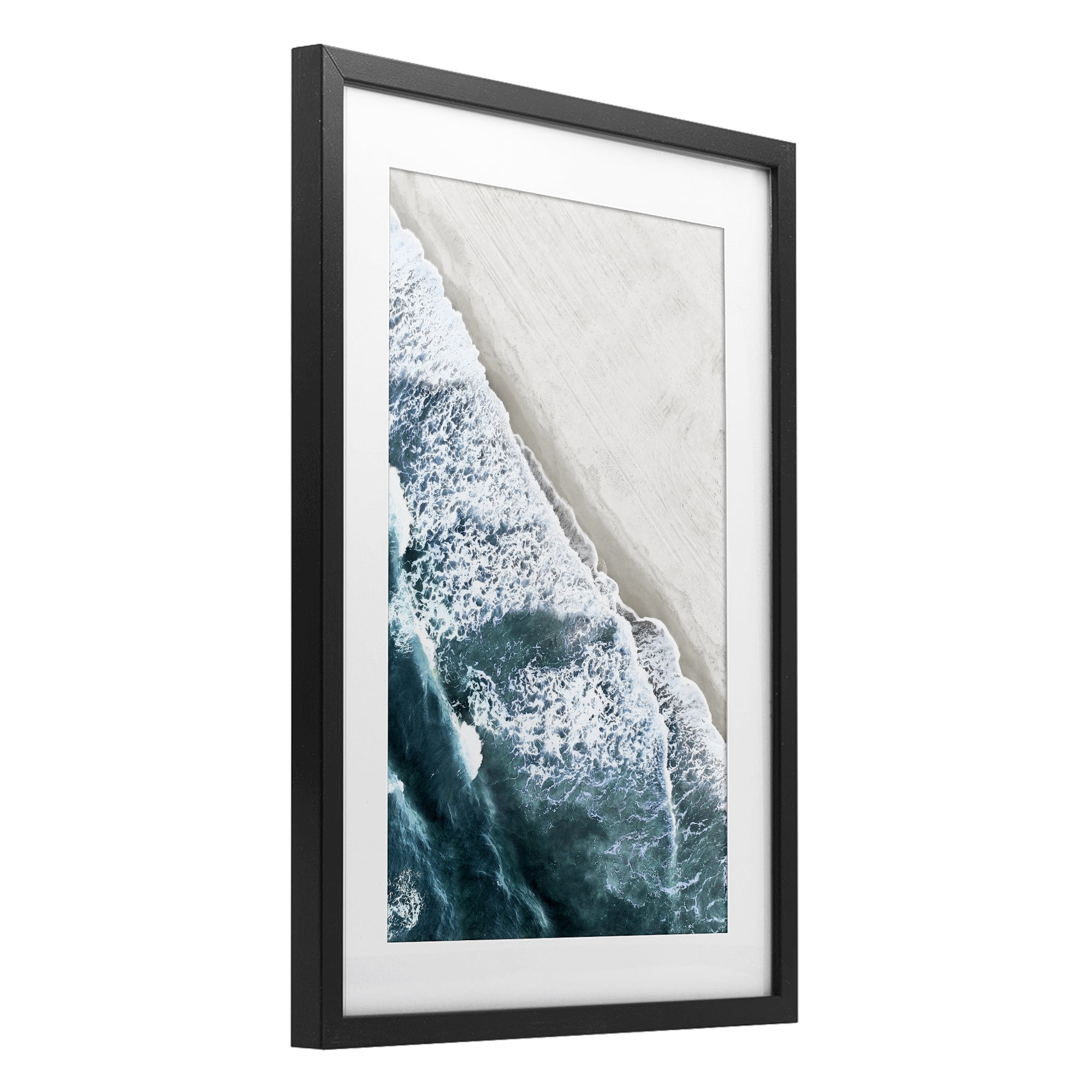 Stupell Industries Corolla Beach Breezy Shoreline Black Framed Print Under Glass, design by Natalie Carpentieri