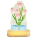thumbnail image 3 of Luz nocturna en forma de tulipán | Pequeña lámpara de ambiente para interiores | Adorno decorativo de mesa | Hogar, dormitorio, sala de estar, uso de estudio | Funciona con pilas | Idea de regalo, 3 of 5