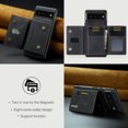 thumbnail image 5 of 2 In 1 Wallet Case Compatible with Google Pixel 6, Premium PU Leather Phone Case Back Cover Magnetic Detachable with Trifold Wallet Card Holder Pocket for Google Pixel 6, Black, 5 of 11