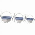 thumbnail image 5 of Traditional White Round Willow Gift Basket with Blue and White Gingham Liner and Sturdy Foldable Handles, Food Snacks Storage Basket, Set of 3, 5 of 7