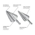thumbnail image 3 of Broca escalonada Bosch SDC2 Turbo de acero de alta velocidad de 4,76 mm a 22,22 mm, 3 of 9