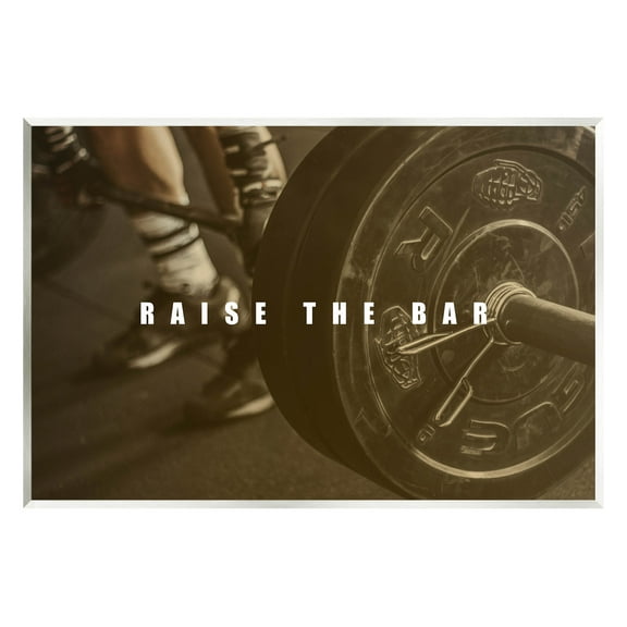 Stupell Industries Raise The Bar Motivational Bodybuilder Graphic Art Unframed Art Print Wall Art, Design by Jacob Green