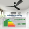 thumbnail image 2 of DingLiLighting 52" Black Ceiling Fan no Light with Remote, 3-Blade Black Ceiling Fan, Indoor Outdoor for Living Room, Bedroom, Office, Patio, 2 of 7