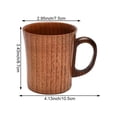 thumbnail image 6 of Handmade Wooden Coffee Mug, Japanese Style Tea Camping Cup Wine Beer Juice Drinking Mug Bar Accessories Water Tea Cup with Handle for Home Office Traveling, 6 of 7