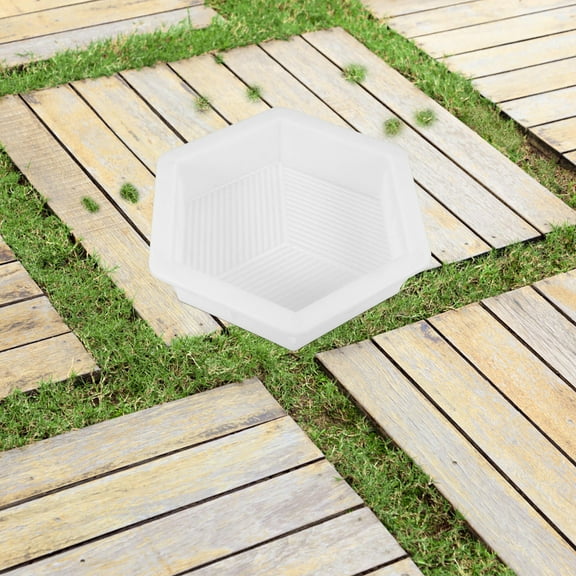 FRCOLOR Reusable Walkway Mold Hexagon Shaped Concrete Path Mold Patio Paving Mold Walkway Pavement Forms Paving Moulds For Diy Path Maker Projects