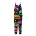 thumbnail image 5 of Halloween Jumpsuits for Women Pumpkin Spiderweb Halter Backless Funny Overalls Castle Skull Sleeveless Horror Rompers, XL, 5 of 6