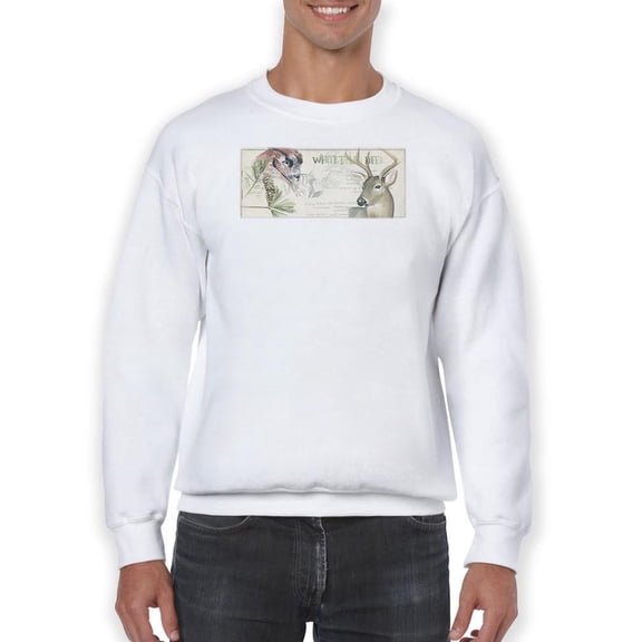 Wildlife Journal Deer Sweatshirt Men -Jennifer Paxton Parker Designs, Male XX-Large