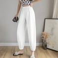 thumbnail image 2 of ZMHEGW Womens Loose Pants Solid Pocket Elastic Waist Women's Loose Trousers Pants, 2 of 6