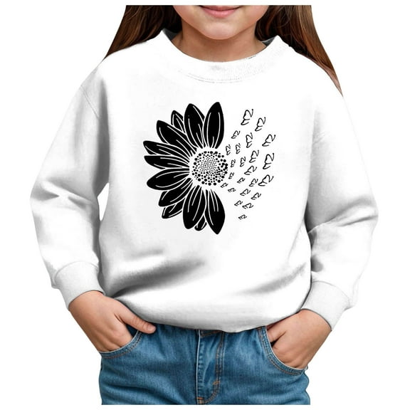 Zshosam Sweatshirts for Teens No Hood Toddler Sweatshirt Baby Boy Girl Long Sleeve Crewneck Sweatshirts Pullover,White 3 Years