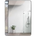 thumbnail image 4 of Dtwnek 30x40 Inch Silver Metal Frame Vanity Mirror Rectangular Wall Mirror for Bathroom, Living Room, 4 of 9