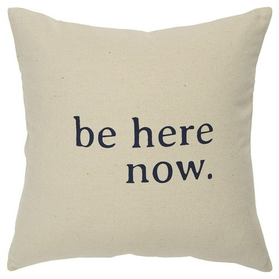 Black Taupe Canvas Here Now Throw Pillow